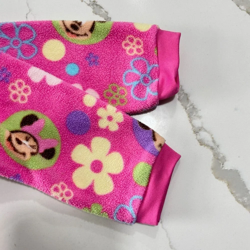 Disney Minnie Mouse Footed Pink Fleece Sleeper Floral Pajamas Footie 1-piece 3T